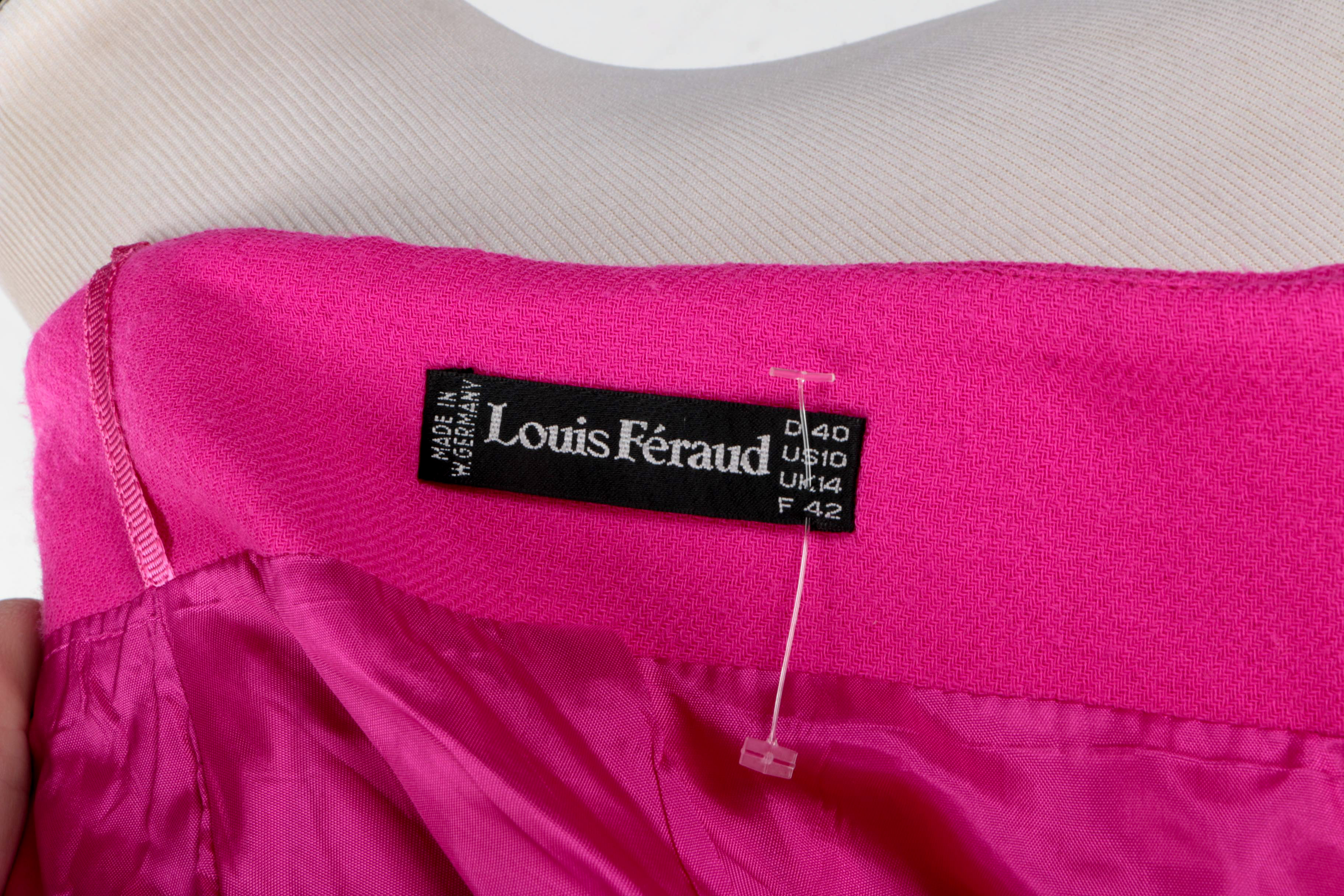 Louis Feraud Raspberry Pink Wool Tweed Suit