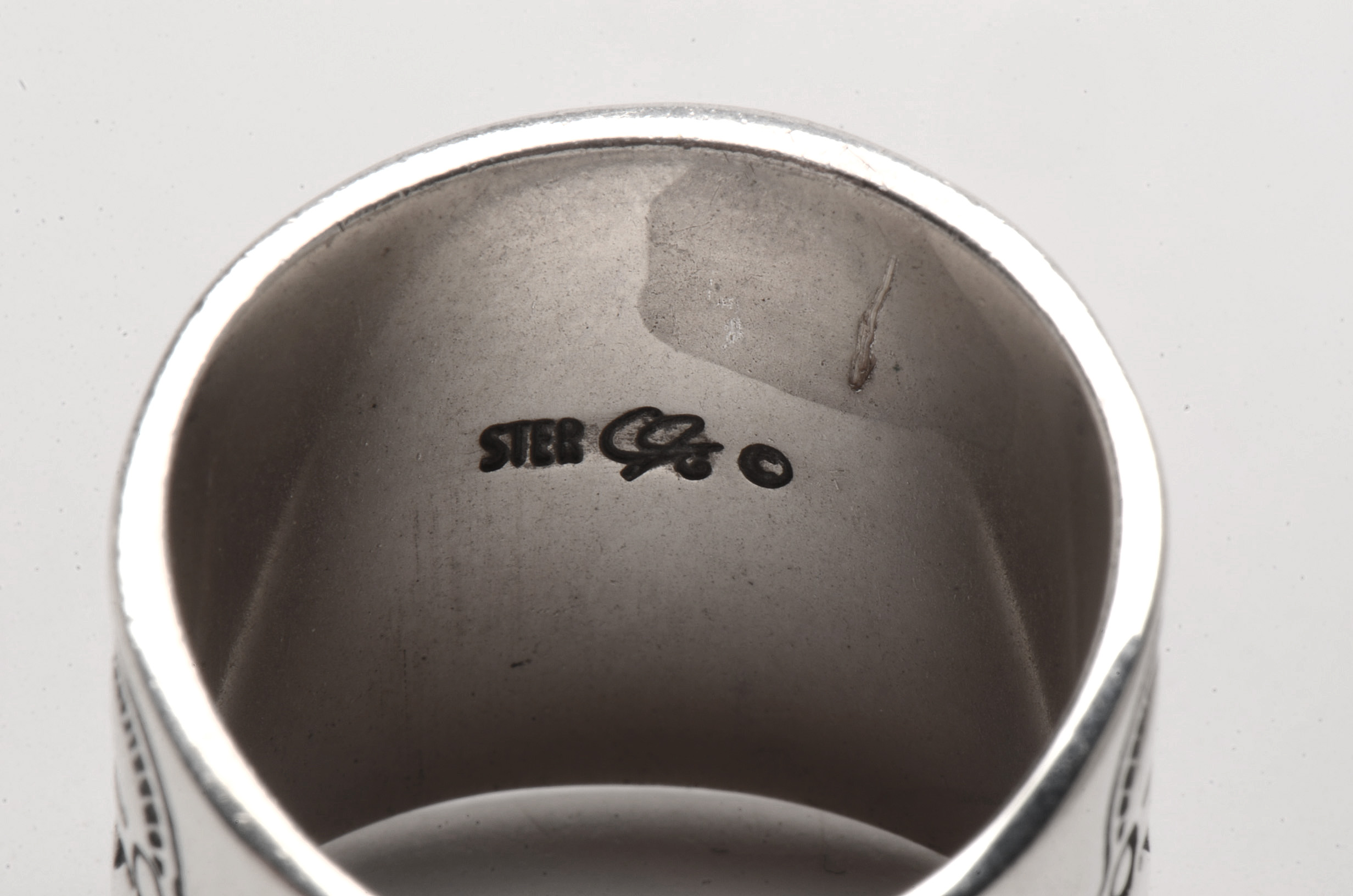 Pairing of Sterling Silver Rings Including Malachite