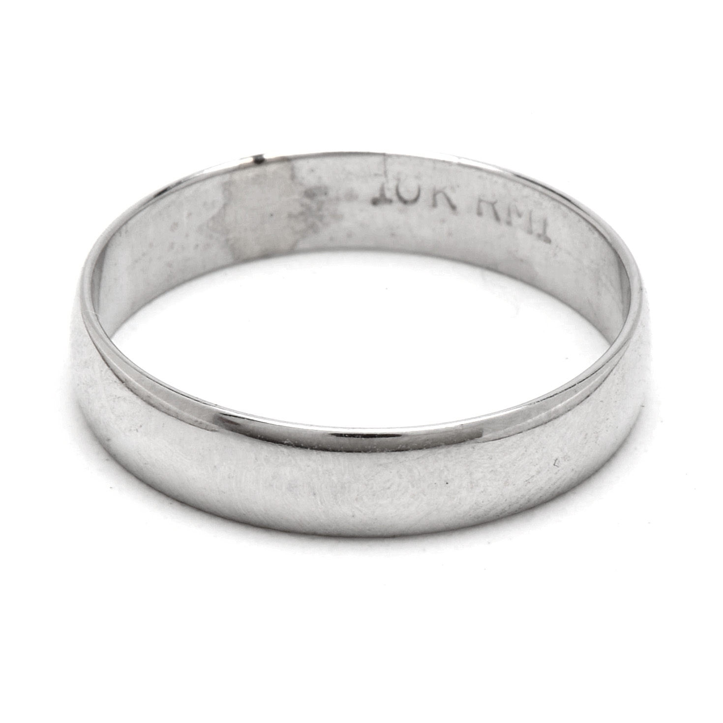 10K White Gold Band Ring
