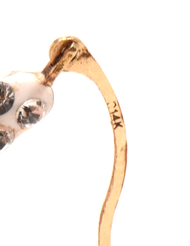 Pair of 14K Yellow Gold Colorless Cubic Zirconia Hoop Earrings