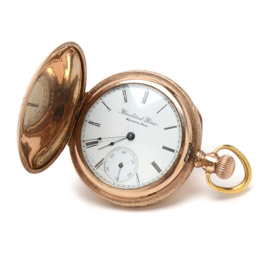 Antique Elgin Rovelstad Bros Gold Filled Full-Hunter Pocket Watch