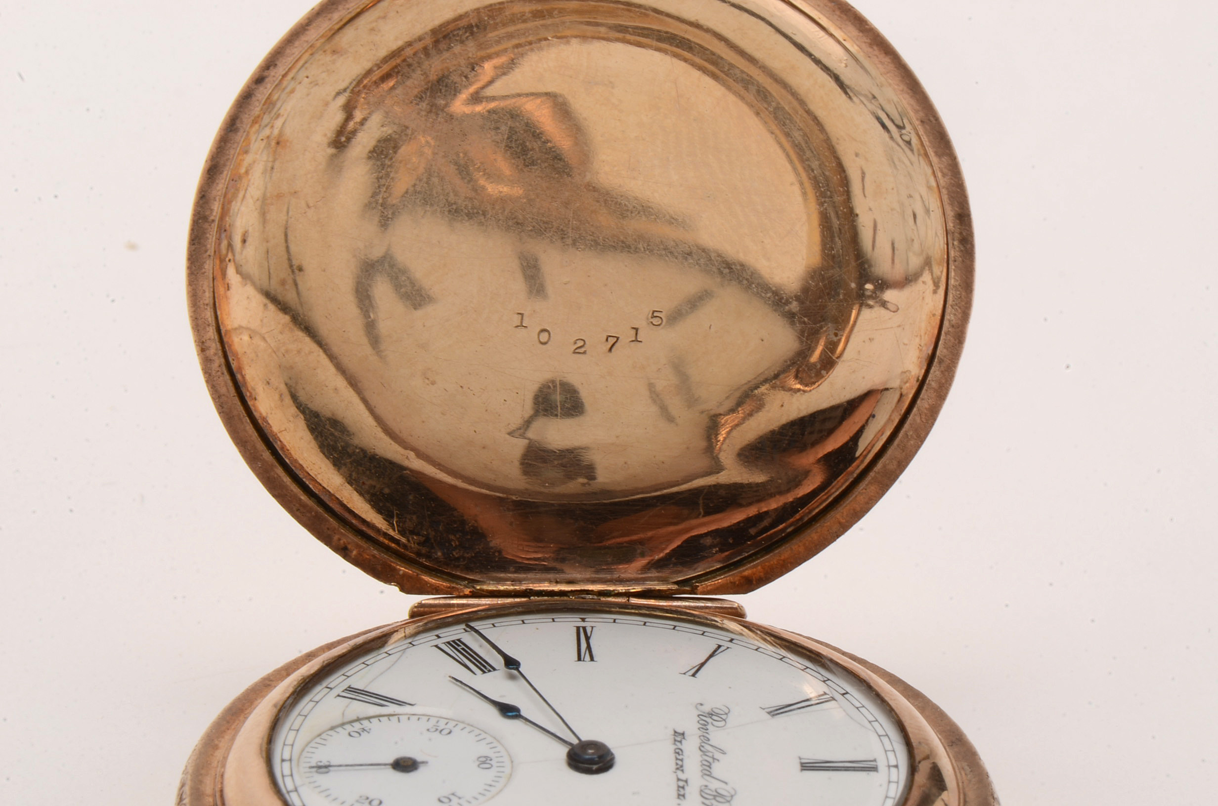 Antique Elgin Rovelstad Bros Gold Filled Full-Hunter Pocket Watch