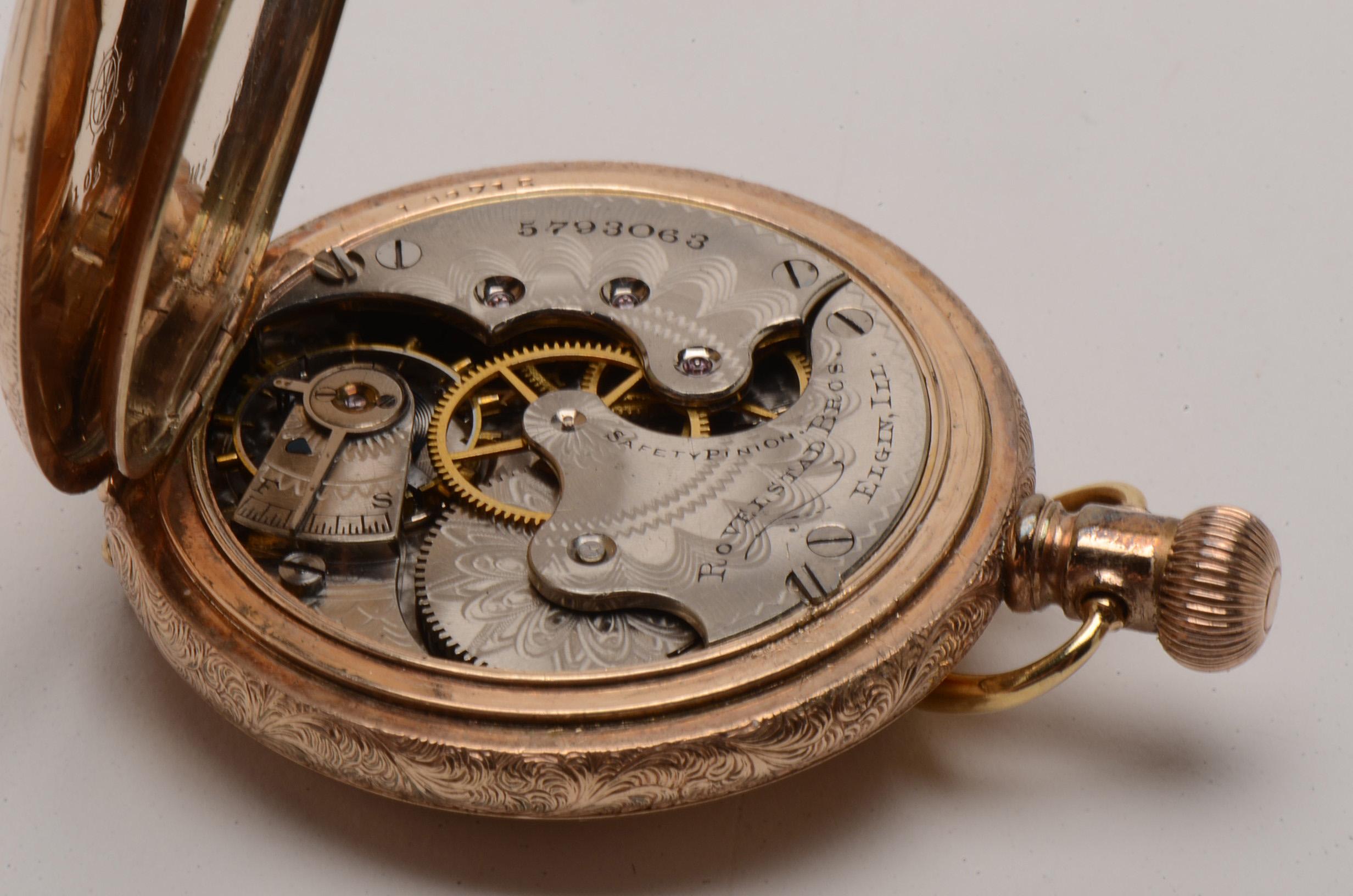 Antique Elgin Rovelstad Bros Gold Filled Full-Hunter Pocket Watch