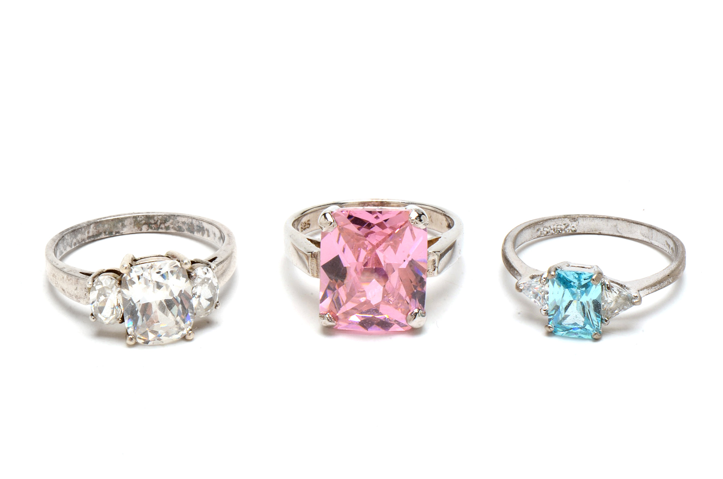 Assortment of Sterling Silver Cubic Zirconia Rings and More