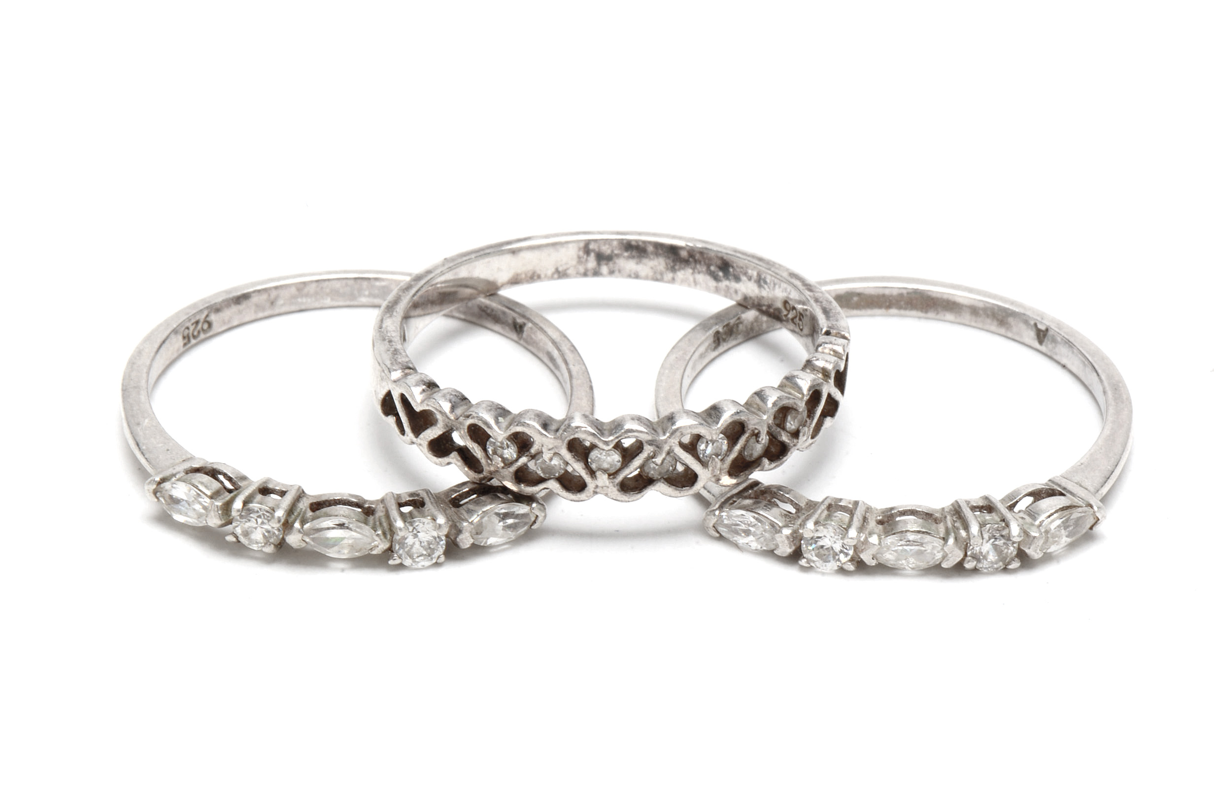 Assortment of Sterling Silver Cubic Zirconia Rings and More