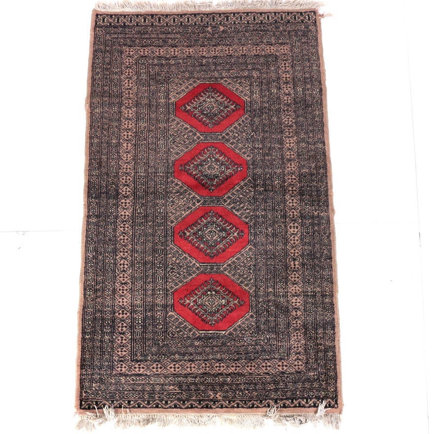 Hand-Knotted Bokhara Turkmen Accent Rug