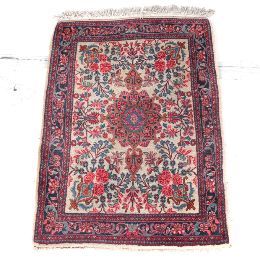 Hand-Knotted Kerman Accent Rug