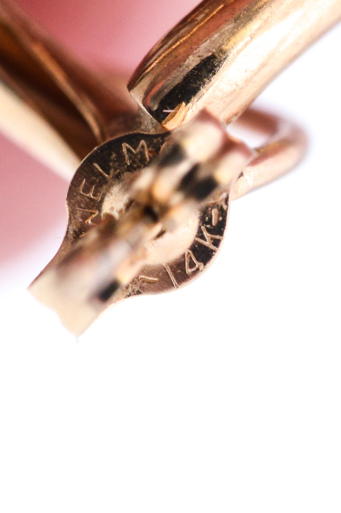 14K Yellow Gold Swirled Earrings