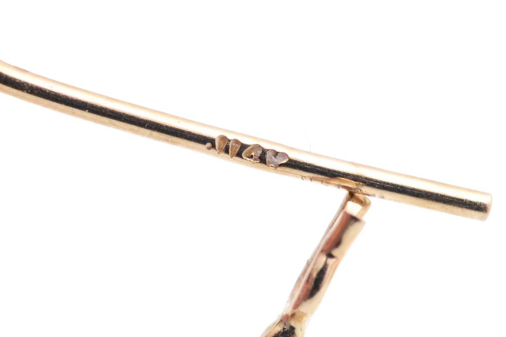 14K Yellow Gold Filigree Bow Earrings