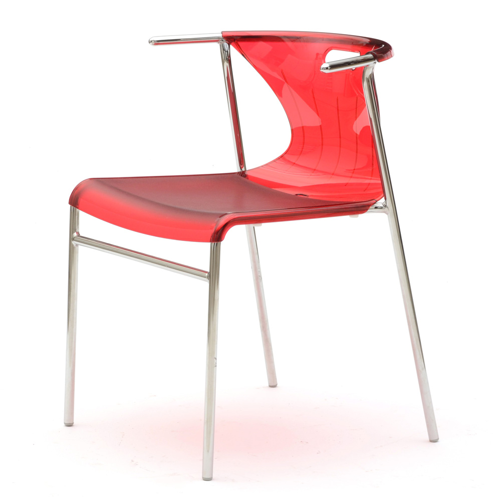 IKEA "Elmer" Red Acrylic Side Chair
