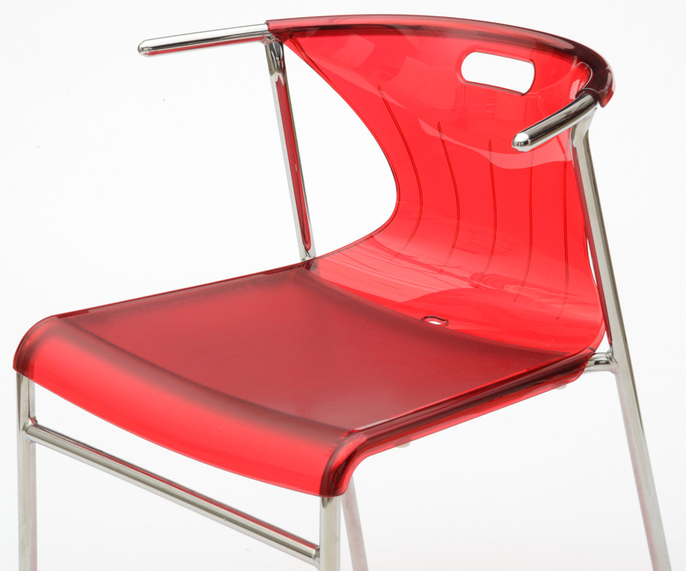 IKEA "Elmer" Red Acrylic Side Chair