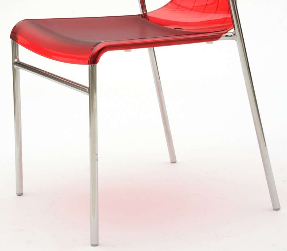 IKEA "Elmer" Red Acrylic Side Chair