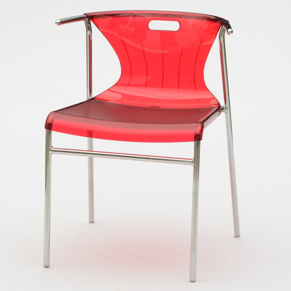 IKEA "Elmer" Red Acrylic Side Chair