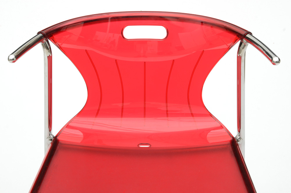 IKEA "Elmer" Red Acrylic Side Chair