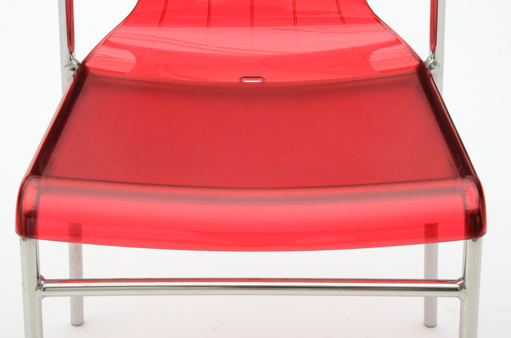 IKEA "Elmer" Red Acrylic Side Chair