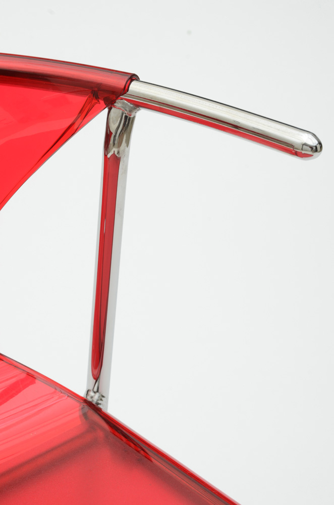 IKEA "Elmer" Red Acrylic Side Chair