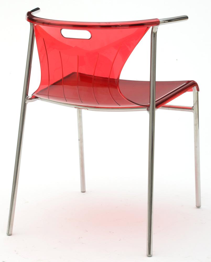 IKEA "Elmer" Red Acrylic Side Chair