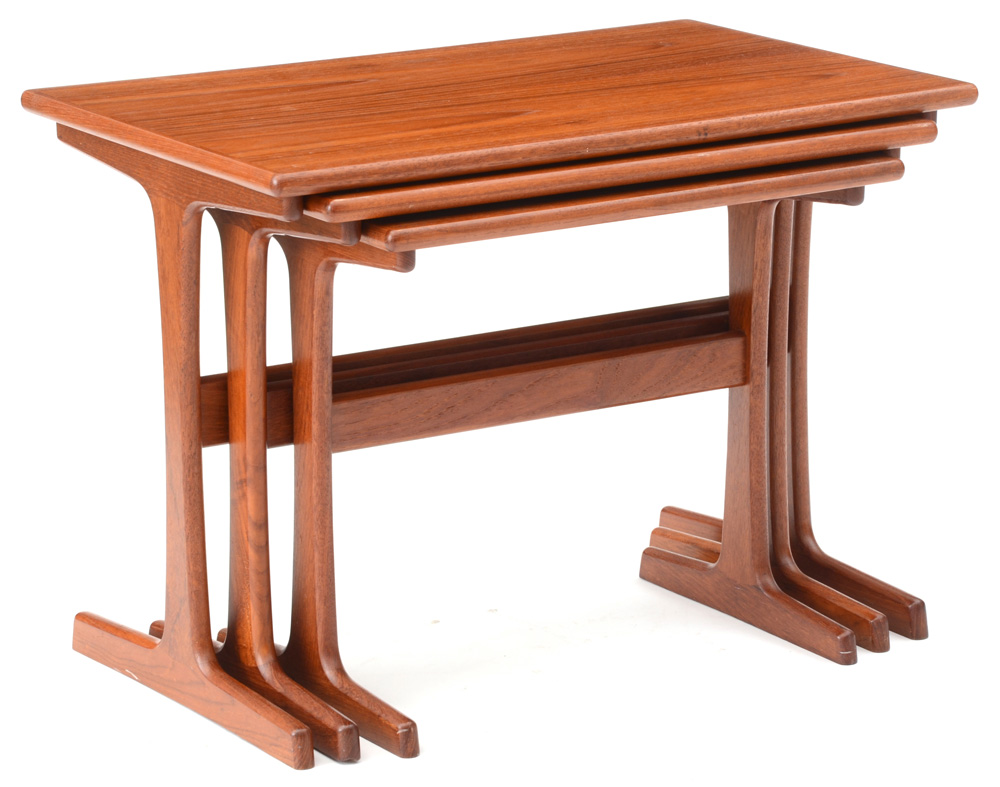 Danish Modern Teak Wood Nesting Tables After Kai Kristiansen