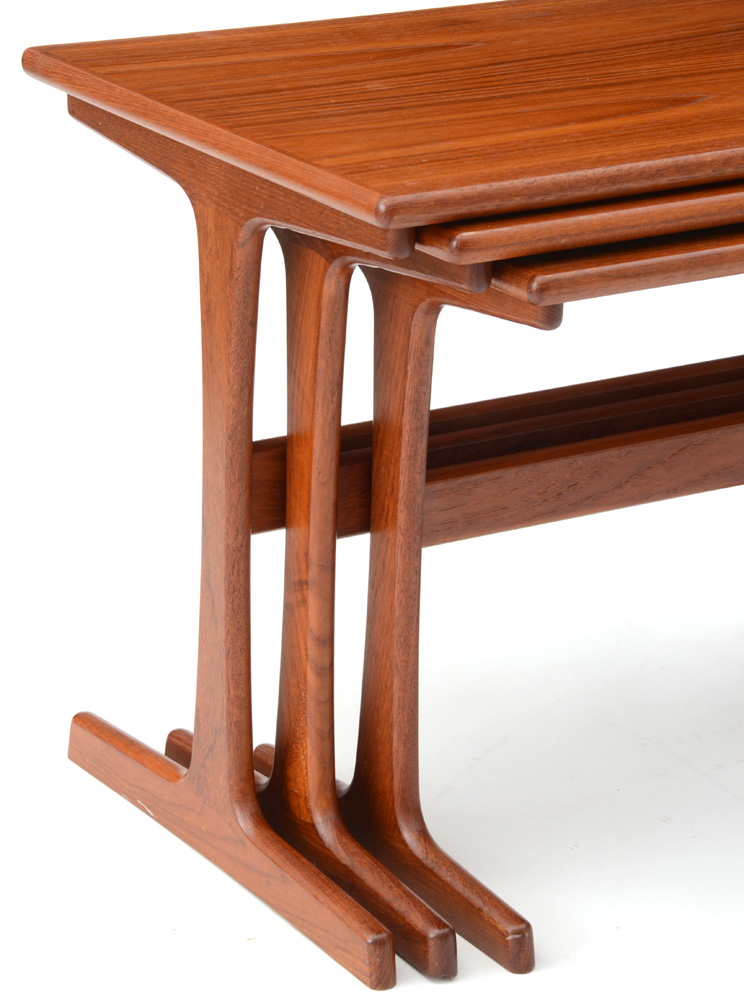 Danish Modern Teak Wood Nesting Tables After Kai Kristiansen