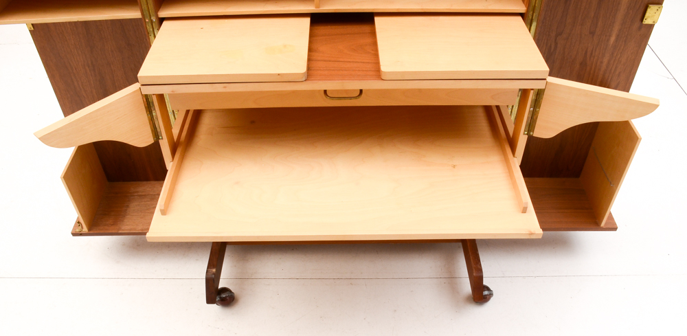Mid Century Modern "Magic Box" Teak Folding Desk