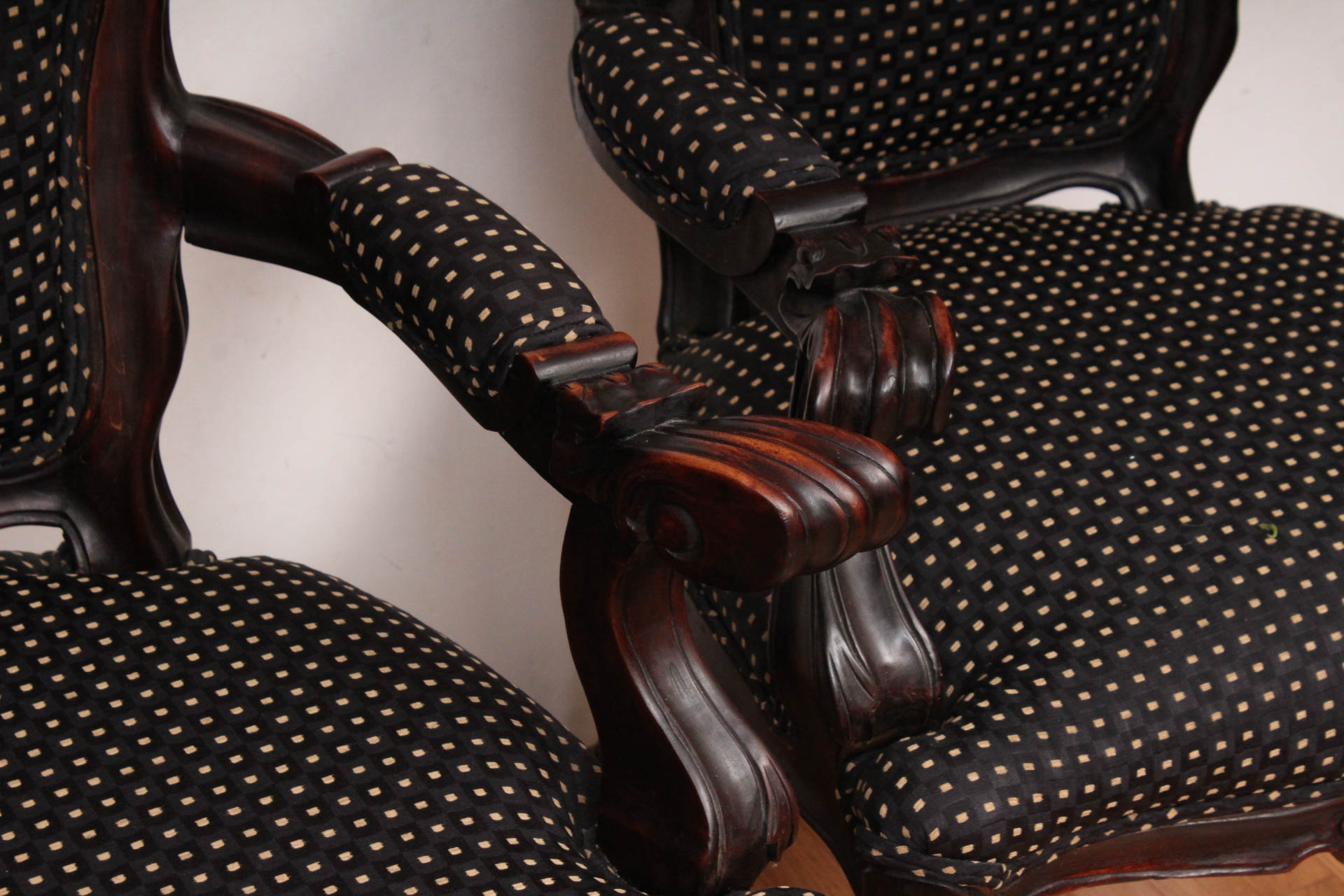 Antique Baroque Style Fauteuil Pair