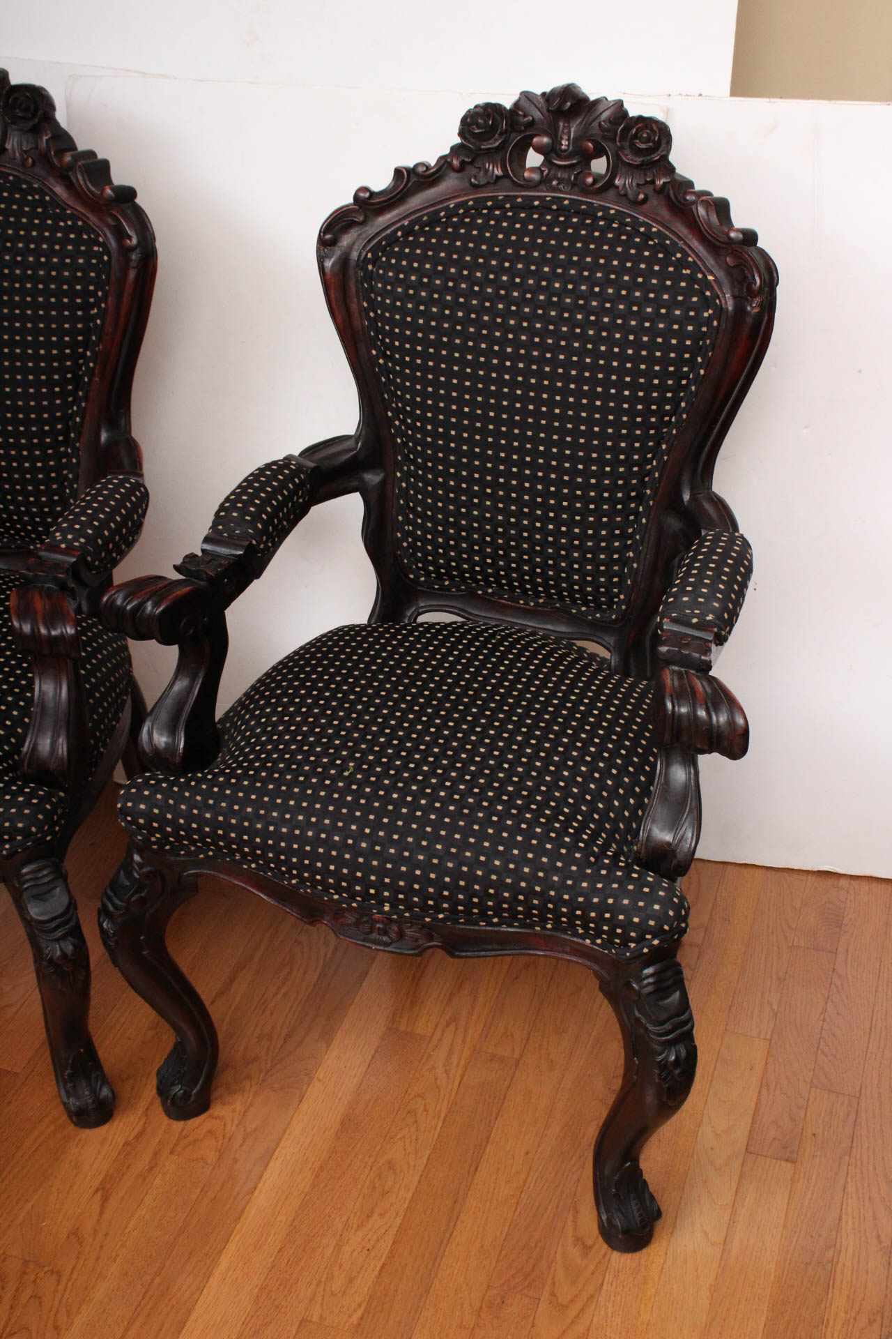 Antique Baroque Style Fauteuil Pair