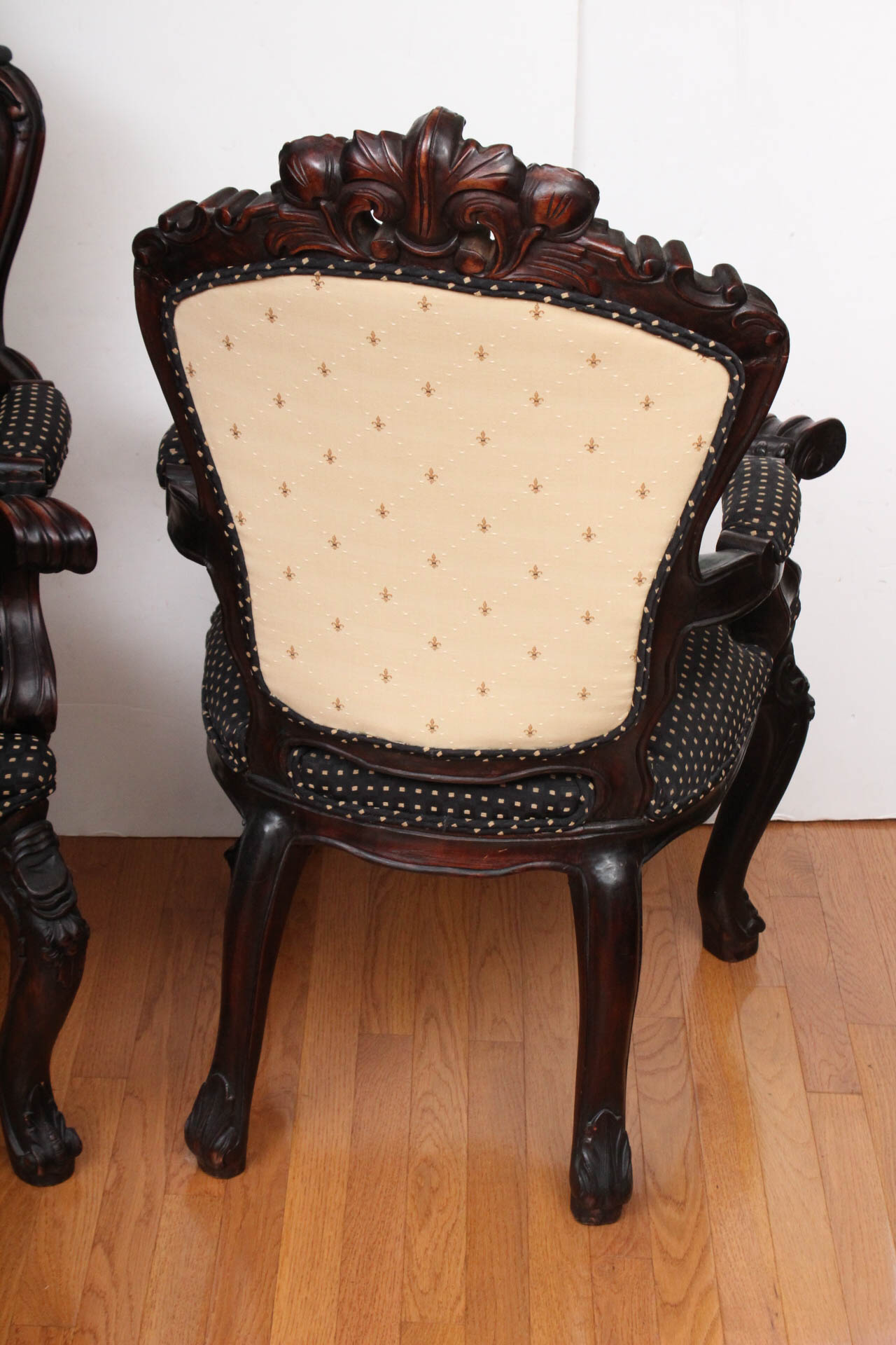 Antique Baroque Style Fauteuil Pair