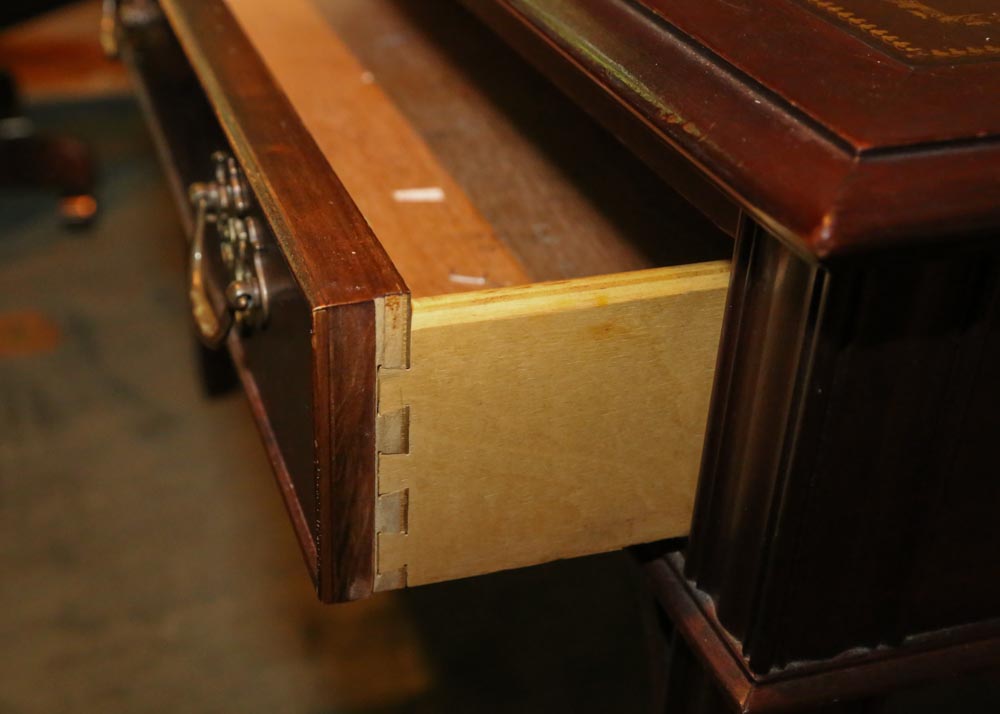 Mahogany Leather Top Writing Desk by Hekman Furniture with Chair