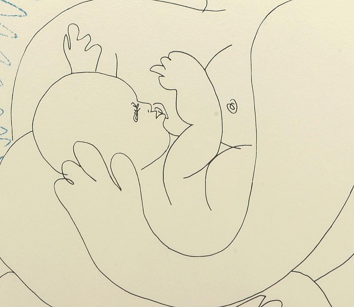 Serigraph Reproduction after Pablo Picasso 1963 Lithograph "Mother & Child"