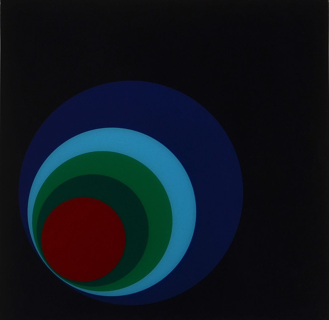 Vintage Reverse Glass Op Art Serigraph for Turner Wall Accessories