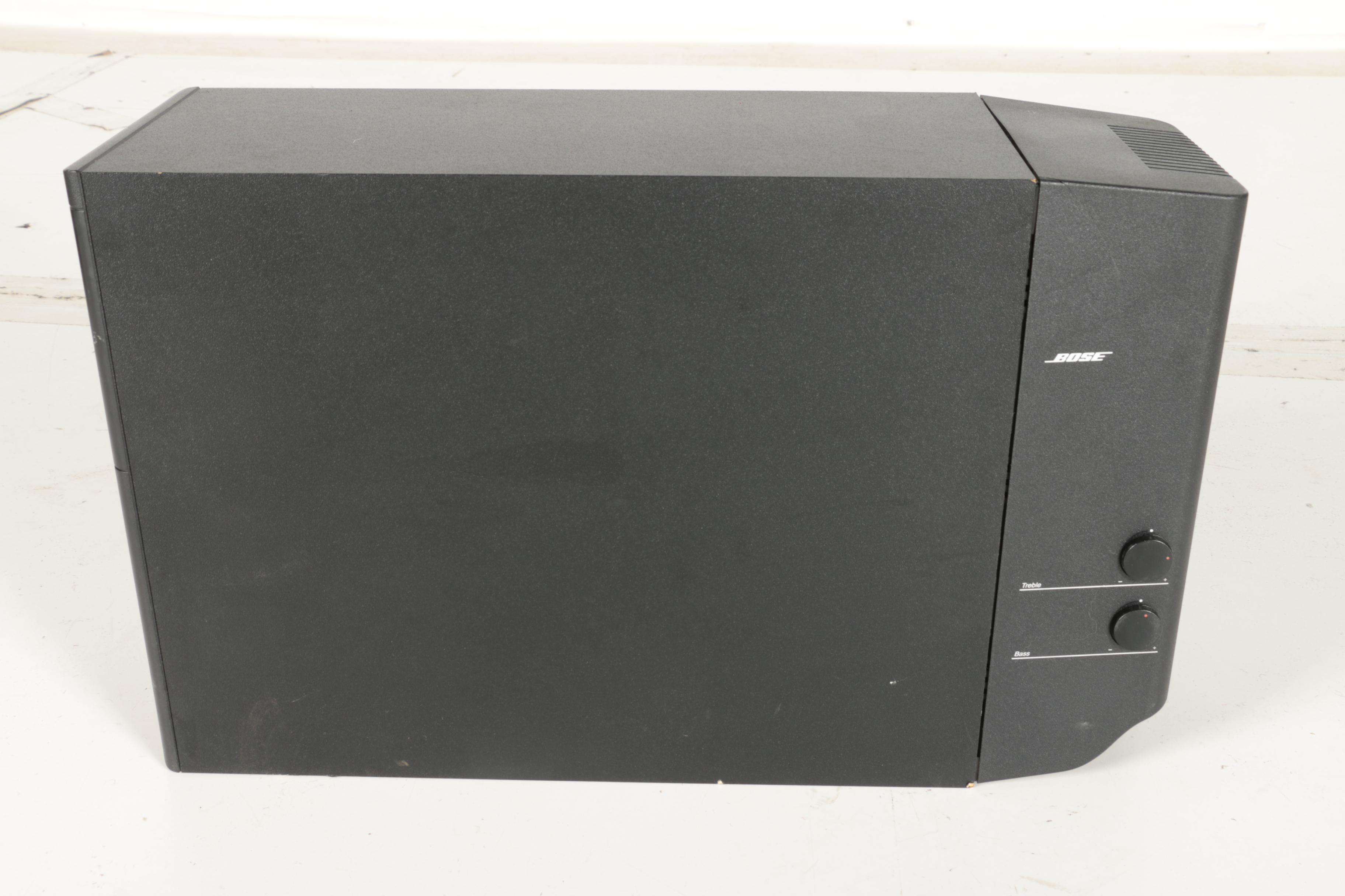 Two Black Bose Speakers