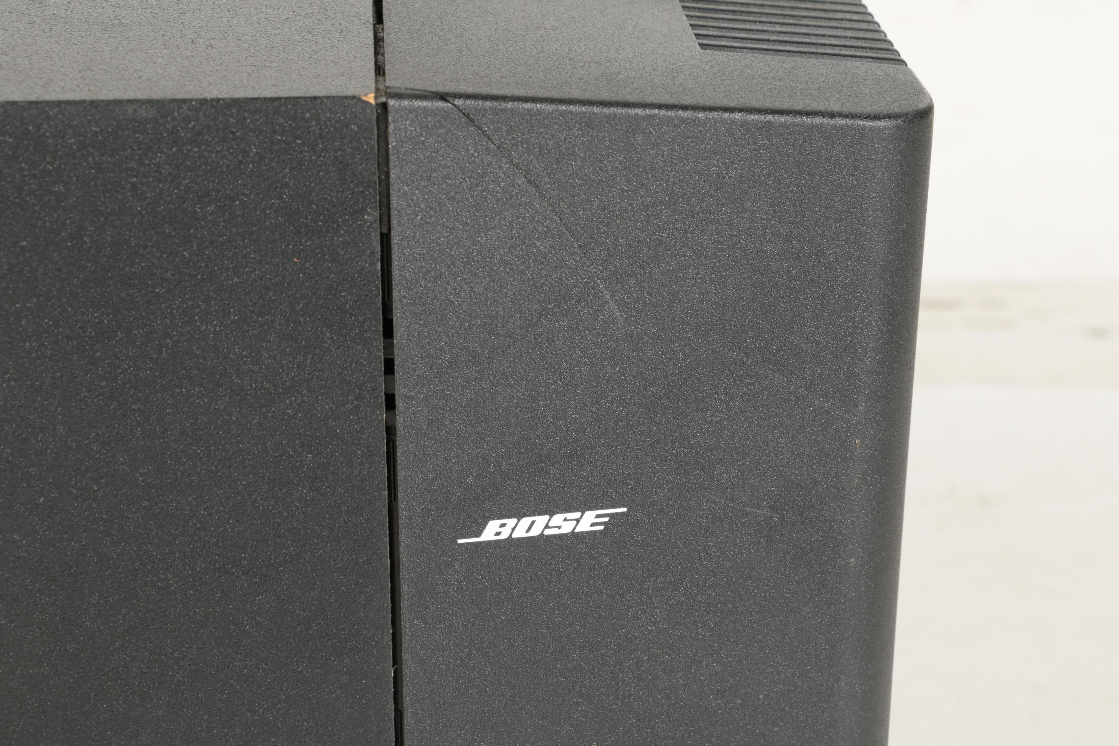 Two Black Bose Speakers