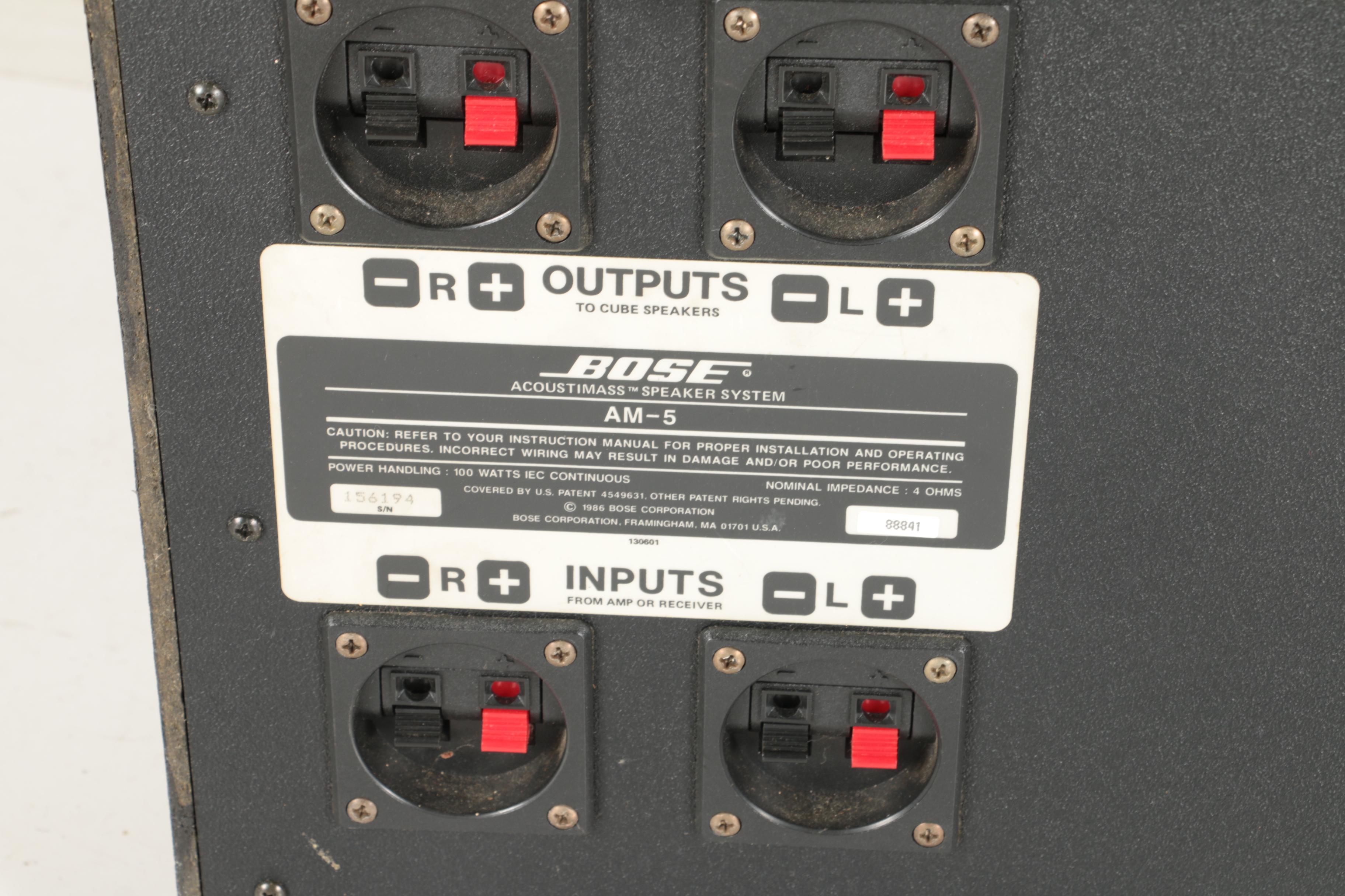 Two Black Bose Speakers