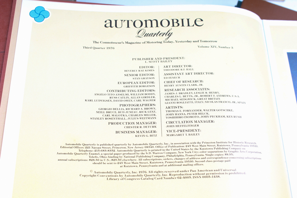 Thirty-Three Issues of "Automobile Quarterly"