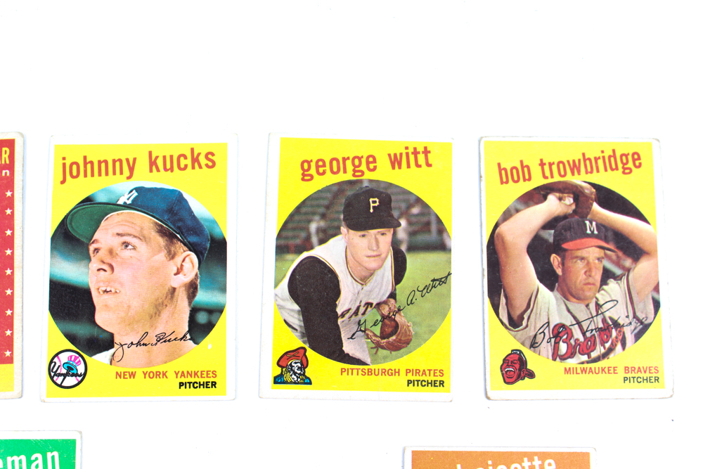 Collection of Baseball Cards Featuring 1958 Sport Micky Mantle and Luis Aparicio