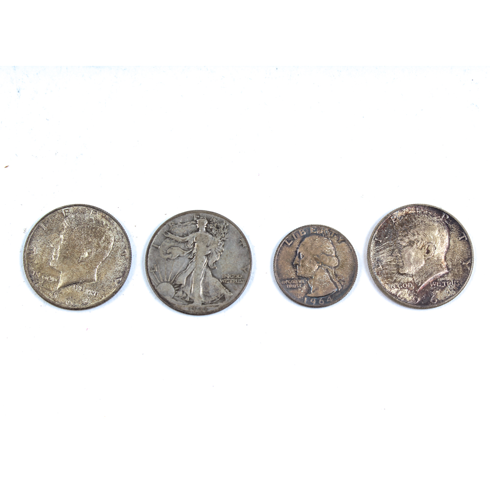 United States Silver Half Dollars Dollars and Quarter