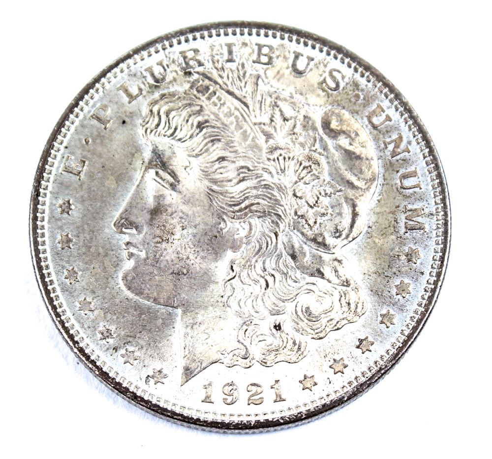Two 1921 Morgan Silver Dollars