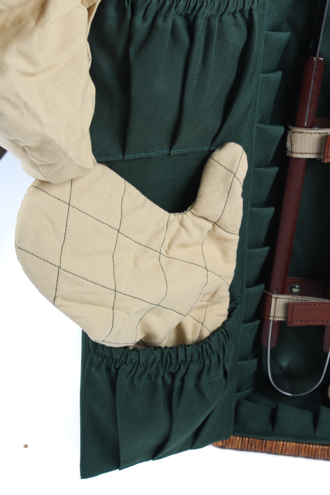 Picnic Time Grill Utensils in Wicker Case