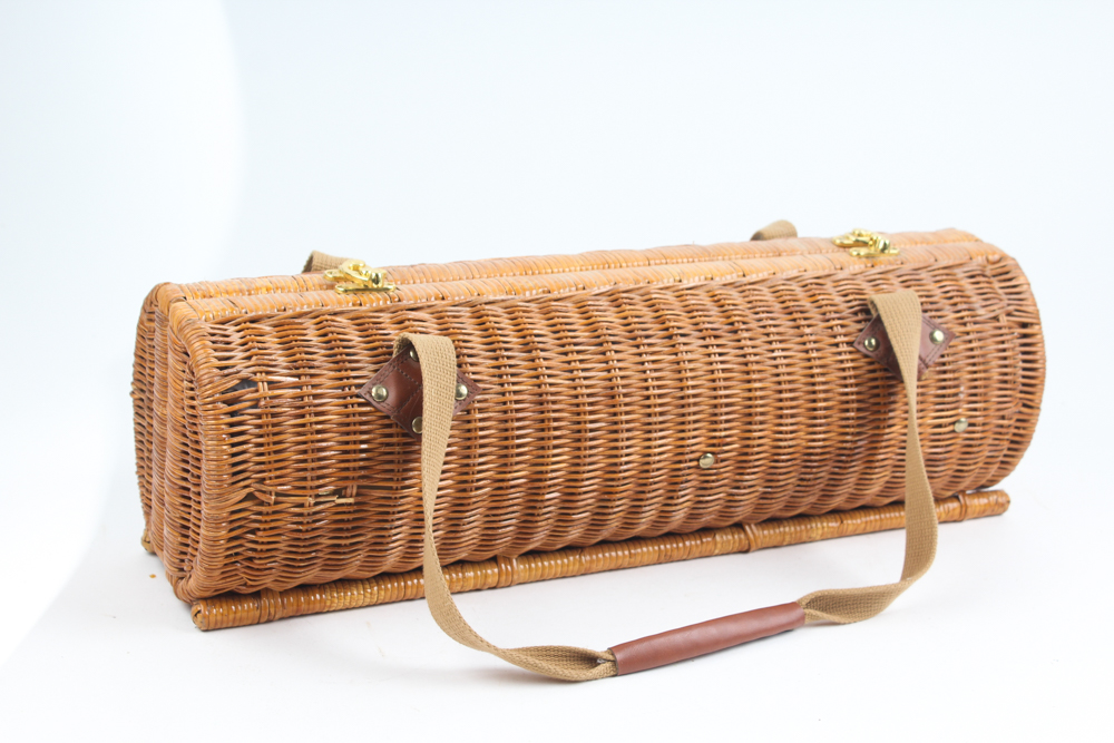 Picnic Time Grill Utensils in Wicker Case