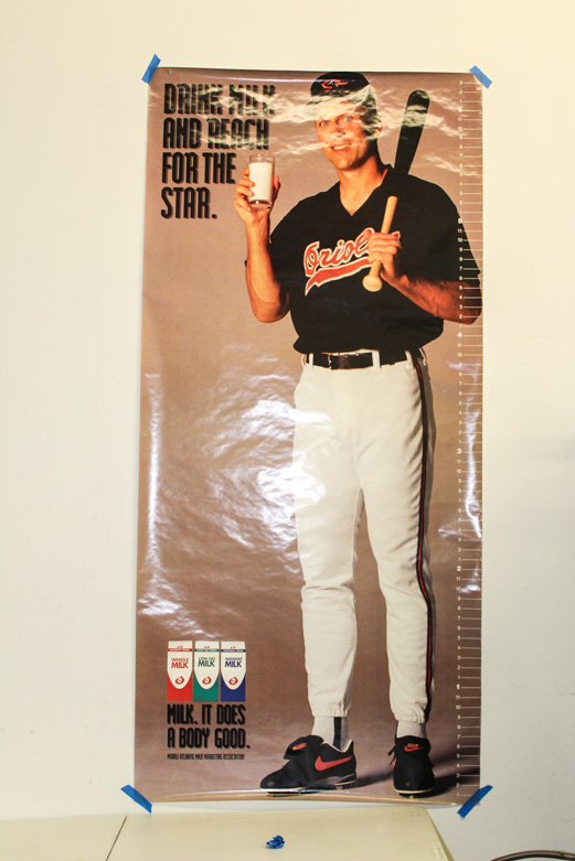 Unpublished Cal Ripken, Jr. "Drink Milk"  Life-Size Poster