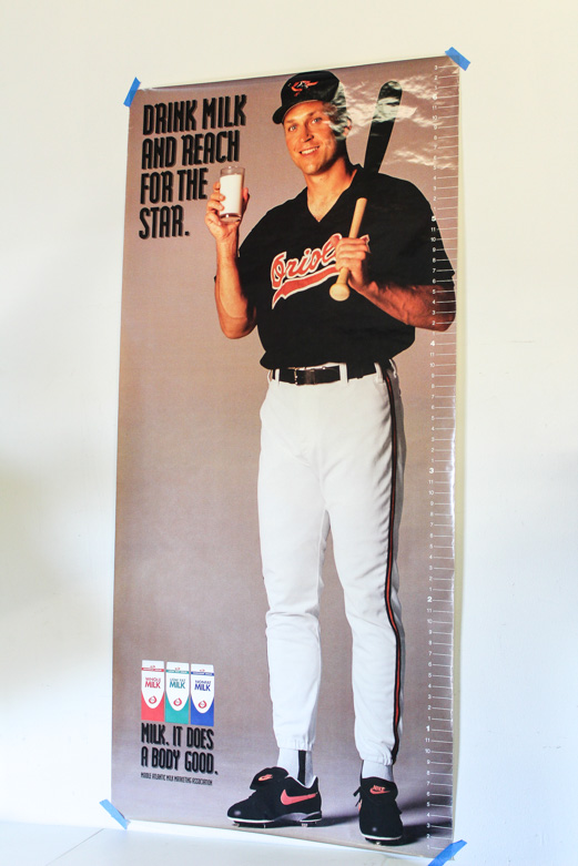 Unpublished Cal Ripken, Jr. "Drink Milk"  Life-Size Poster