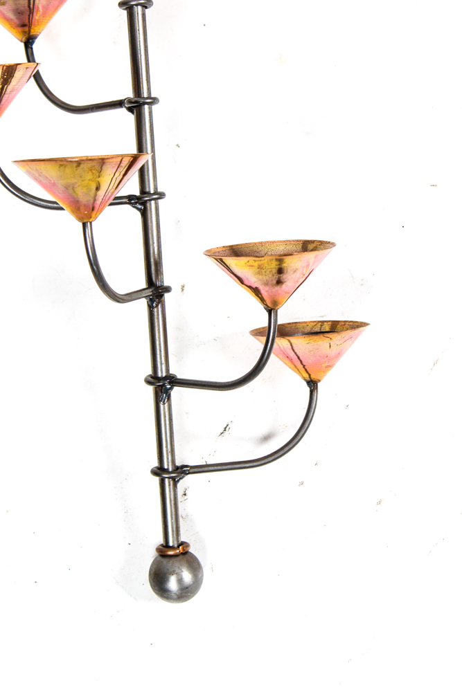 Iron and Copper Hanging Candle Holder
