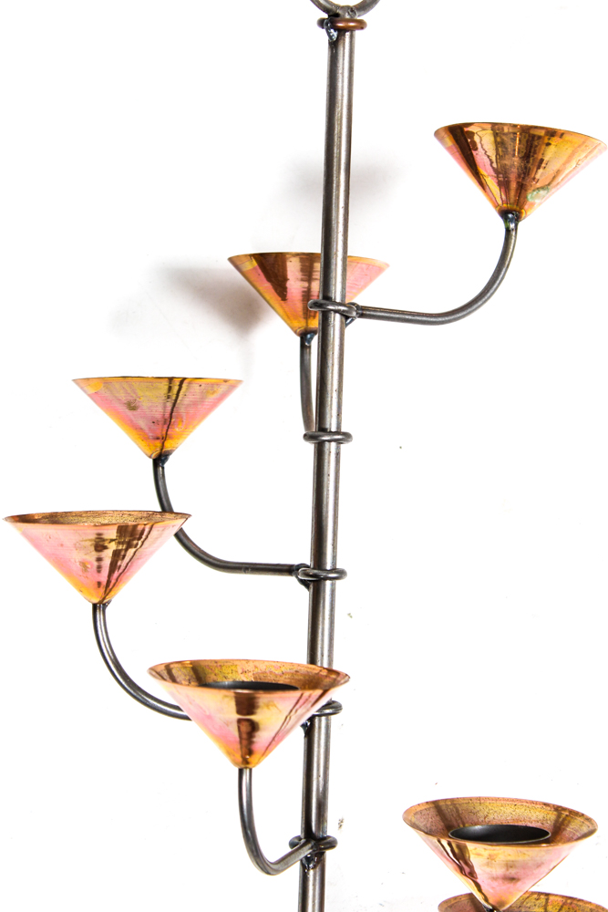Iron and Copper Hanging Candle Holder
