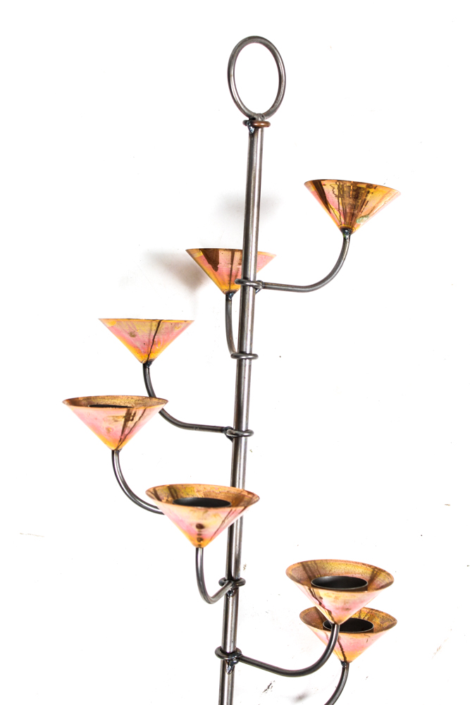 Iron and Copper Hanging Candle Holder