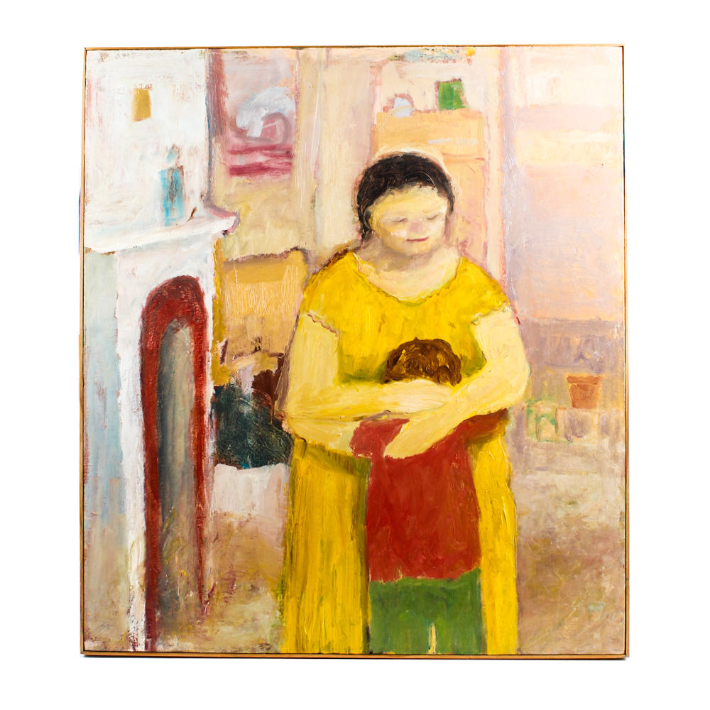 Oil on Canvas Mother and Child