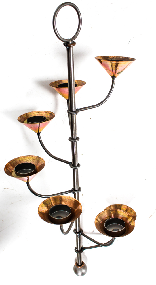 Iron and Copper Hanging Candle Holder