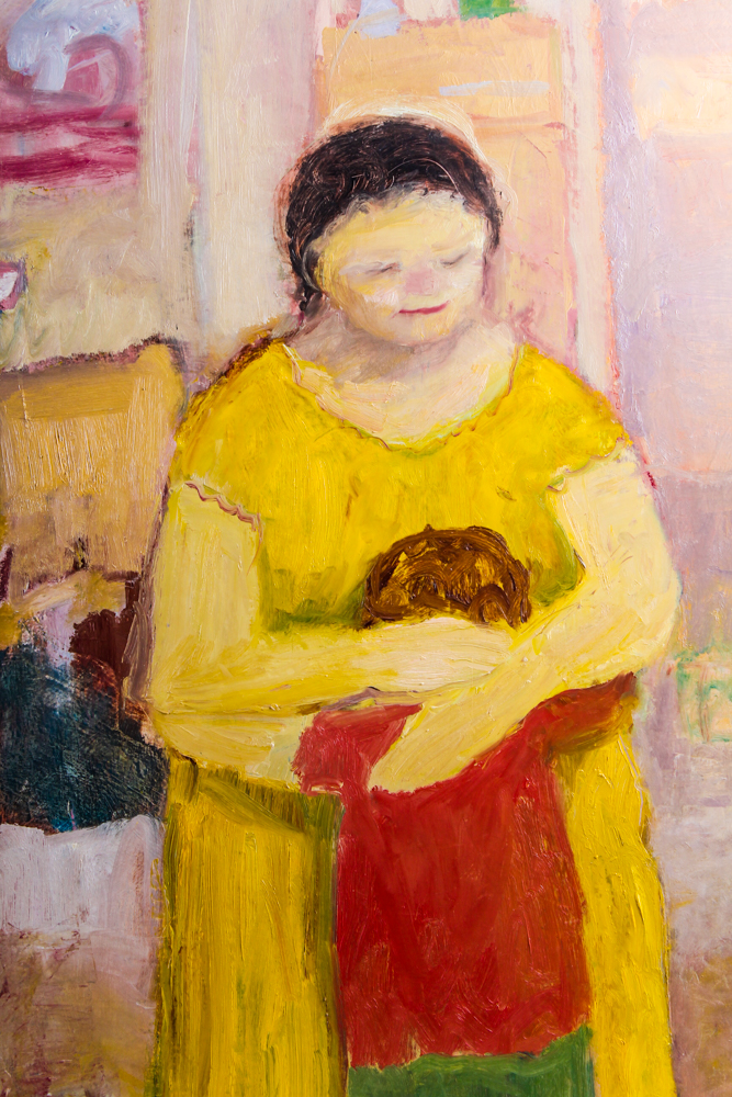 Oil on Canvas Mother and Child