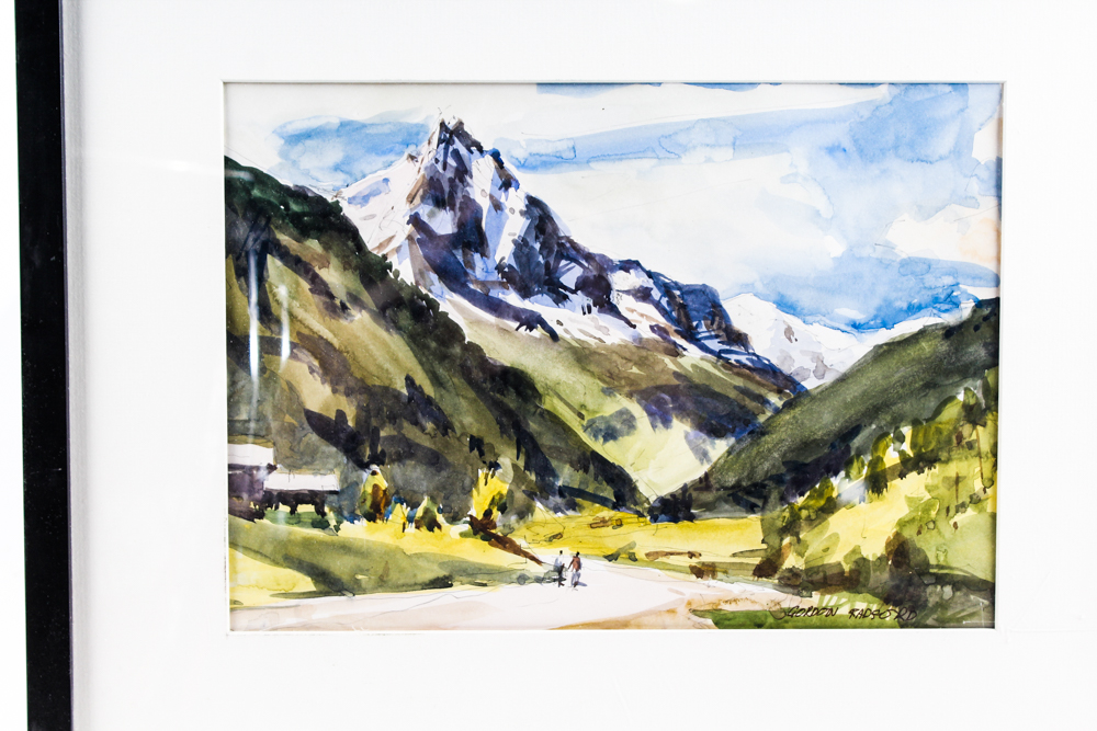 Gordon Radford Watercolor of Swiss Alps