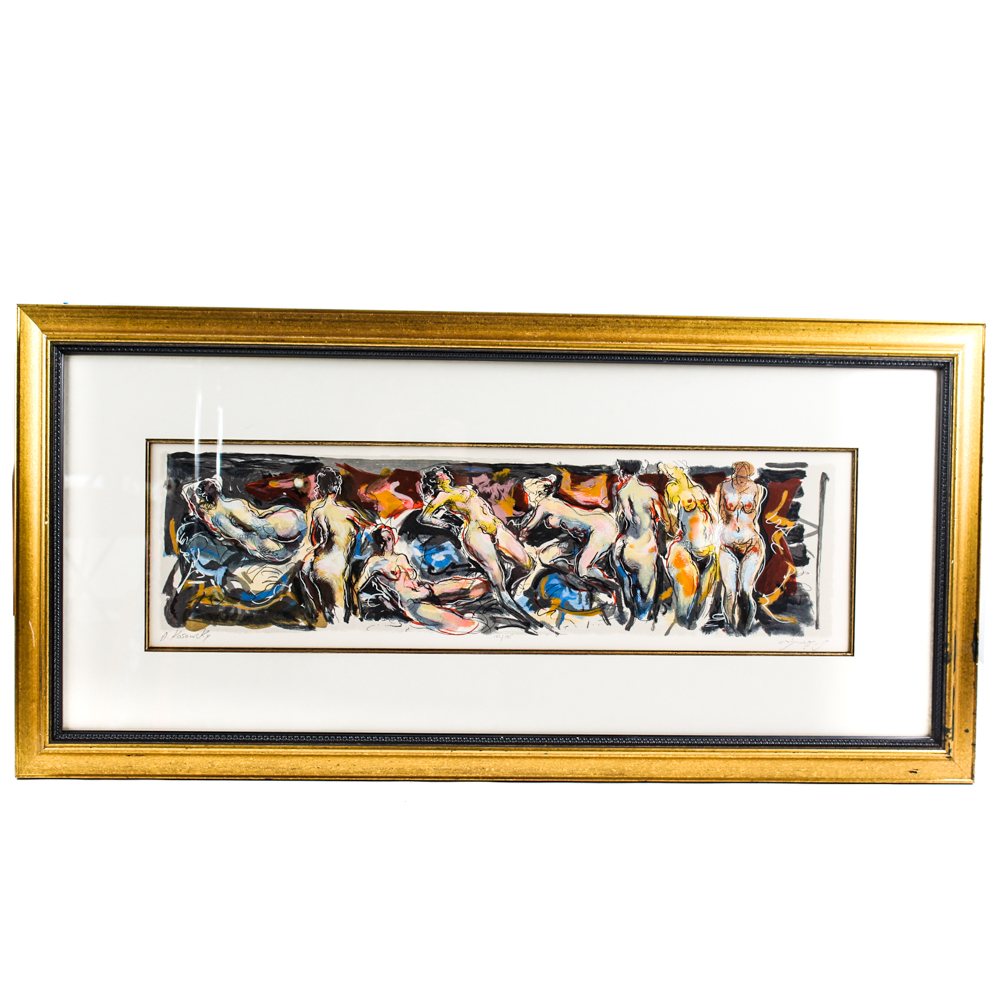 Avinoam Kosowsky Limited Edition Color Lithograph "Study I - Charcoal"