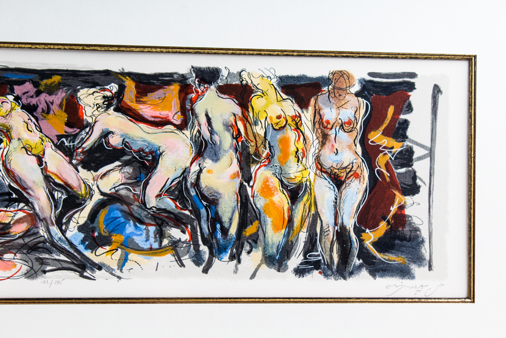 Avinoam Kosowsky Limited Edition Color Lithograph "Study I - Charcoal"